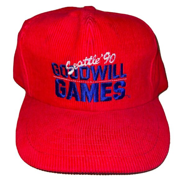 Vintage 1990 Goodwill Games Seattle Corduroy Snapback Hat Cap RARE 90s - Picture 1 of 8